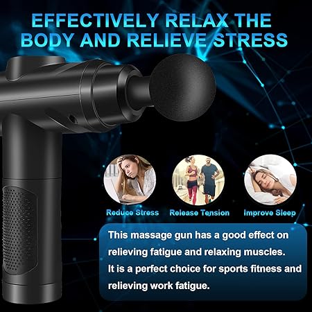 Massage Gun, Muscle Percussion Massager with 30 Speeds, Quiet Handheld Massage Device with LCD Touchscreen and 10 Heads for Shoulder, Body, and Back Relaxation